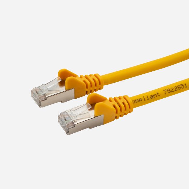 RJ45 CAT6A SSTP Stranded Flush Moulded LS0H Network Cable 26AWG - Yellow